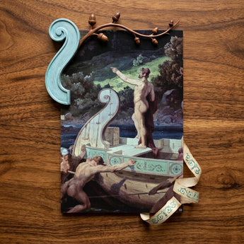 Departure from the Land of Cyclops - Friedrich Preller Elder Art Print / Canvas Light Blue Sculpted Squirrel-shaped Magnetic Clip Brown