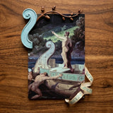 Departure from the Land of Cyclops - Friedrich Preller Elder Art Print / Canvas Light Blue Sculpted Squirrel-shaped Magnetic Clip Brown
