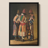 Dervishes in Festive Attire - Vasily Vereshchagin Art Print / Canvas, 12x17’’ / A3 / Black Frame, Posters Prints & Visual Artwork, Toby Leon