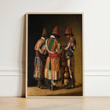 Framed Art Print Three Figures Ornate Colorful Traditional Vasily Vereshchagin’s Dervishes, Whirling Color, Mystic Devotion