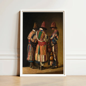 Framed Art Print Three Figures Ornate Colorful Traditional Vasily Vereshchagin’s Dervishes, Whirling Color, Mystic Devotion