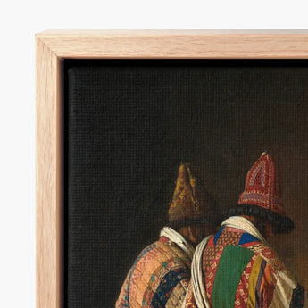 Framed Canvas Print Two Figures Ornate Colorful Traditional Vasily Vereshchagin’s Dervishes, Whirling Color, Mystic Devotion