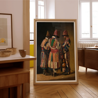 Dervishes in Festive Attire - Vasily Vereshchagin Art Print / Canvas, Vasily Vereshchagin’s Dervishes, Whirling Color, Mystic Devotion