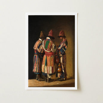 Dervishes in Festive Attire - Vasily Vereshchagin Art Print / Canvas Framed Three Figures Ornate Colorful Traditional Vereshchagin’s,