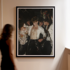 Devotion Neo Baroque Gay Club Art Print, Framed Painting Shirtless Man Crowd