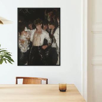 Devotion - Neo-baroque Underground Gay Bar Framed Canvas, Framed Painting Group People