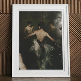 Dipping - Gay Grunge Baroque Ballet Art Print, 12x16’’ / 31x41cm / White Frame / 2’’ Matboard, Framed Artwork Three Shirtless Men Dark