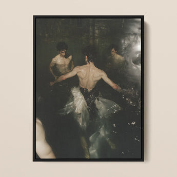 Dipping - Gay Grunge Baroque Ballet Art Print / Canvas, 12x16’’ / 31x41cm / Black Frame, Posters Prints & Visual Artwork, Toby Leon