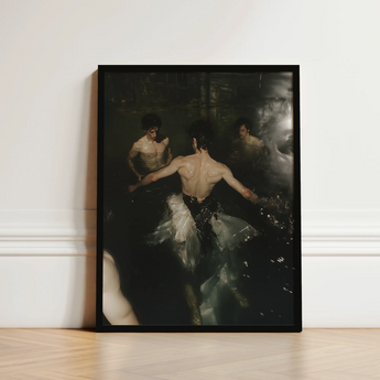 Black-framed Art Print Dramatic Moody Scene Dancers Dark Gay Grunge Baroque, Lumbar Dip Ballet, Deltoid Ridge