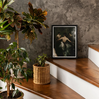 Dipping - Gay Grunge Baroque Ballet Art Print, Framed Black White Photograph