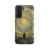 The Divine Comedy Paradiso - Gustave Dore Samsung Case, Galaxy S21 Fe / Matte, Black Smartphone Case Celestial Spiral Design Two Figures