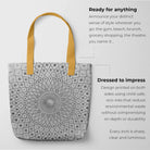 Divine Order - Black and White Islamic Pattern Tote Bag Bags