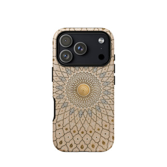 Divine Order - Islamic Geometric Art Phone Case Iphone 17 Pro / Matte Gold Mandala Iphone 12 Case Textured Pattern Dual Islamic Geometric