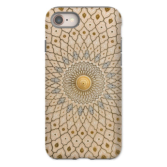 Divine Order - Islamic Geometric Art Phone Case Iphone 8 / Matte Decorative Phone Case Intricate Mandala-like Pattern Central Golden