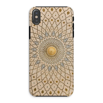 Divine Order - Islamic Geometric Art Phone Case Iphone Xs / Matte Decorative Phone Case Intricate Mandala-style Pattern Beige Gold Islamic