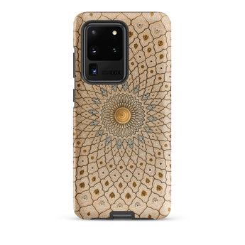 Divine Order - Islamic Geometric Art Phone Case Samsung Galaxy S20 Ultra / Matte Beige Gold Ornate Mandala-patterned Phone Case Intricate