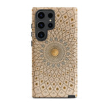 Divine Order - Islamic Geometric Art Phone Case Samsung Galaxy S23 Ultra / Matte Beige Gold Ornate Mandala-patterned Phone Case Intricate