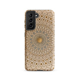 Divine Order - Islamic Geometric Art Samsung Case, Galaxy S21 / Matte, Smartphone Case Circular Mandala Pattern Beige Brown Tones