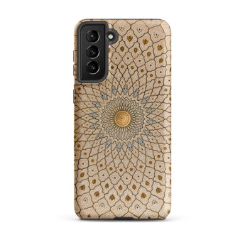 Divine Order - Islamic Geometric Art Samsung Case, Galaxy S21 Plus / Matte, Phone Case Concentric Geometric Pattern Light Brown Gold