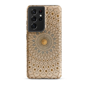 Divine Order - Islamic Geometric Art Samsung Case, Galaxy S21 Ultra / Matte, Smartphone Case Beige Brown Mandala Pattern