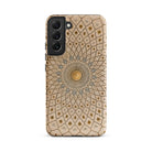 Divine Order Islamic Geometric Art Samsung Case, Galaxy S22 Plus / Matte, Smartphone Case Ornate Mandala Like Pattern Beige Gold Tones