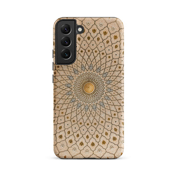 Divine Order - Islamic Geometric Art Samsung Case, Galaxy S22 Plus / Matte, Smartphone Case Ornate Mandala-like Pattern Beige Gold Tones