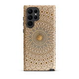 Divine Order - Islamic Geometric Art Samsung Case, Galaxy S22 Ultra / Matte, Smartphone Case Intricate Mandala-like Pattern Beige Gold