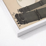Dog and Snail - Kamisaka Sekka Kacho-e Art Print / Canvas Minimalist White Frame Delicate Ink Wash Painting Dark, Sekka’s, Prints