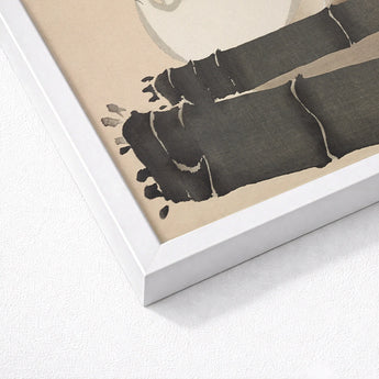 Dog and Snail - Kamisaka Sekka Kacho-e Art Print / Canvas Minimalist White Frame Delicate Ink Wash Painting Dark, Sekka’s, Prints
