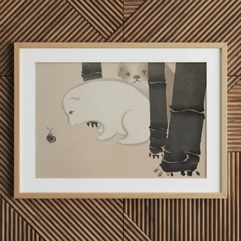 Dog and Snail - Kamisaka Sekka Kacho-e Art Print / Canvas, Kamisaka Sekka, Kamisaka Sekka’s Dog, Snail Kacho-e Print