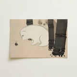 Dog and Snail - Kamisaka Sekka Kacho-e Art Print / Canvas Soft Beige Rectangular Art Print Whimsical Illustration Two Kamisaka Sekka,