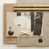 Dog and Snail - Kamisaka Sekka Kacho-e Art Print / Canvas Whimsical Illustrated Postcard White Polar Bear Dog Bamboo Kamisaka Sekka,