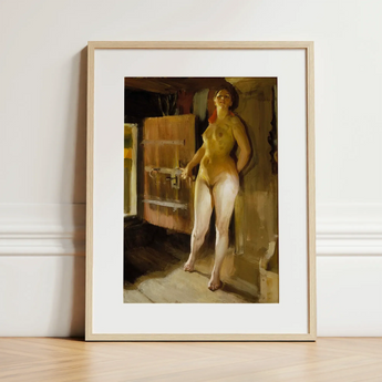 At the Door of the Loft - Anders Zorn Art Print / Canvas, Anders Zorn, Anders Zorn Paints, Four-pigment Austerity Mora, Austerity Mora