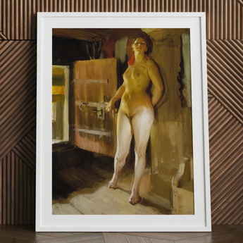 At the Door of the Loft - Anders Zorn Art Print / Canvas, Anders Zorn, Anders Zorn Paints, Four-pigment Austerity Mora, Austerity Mora
