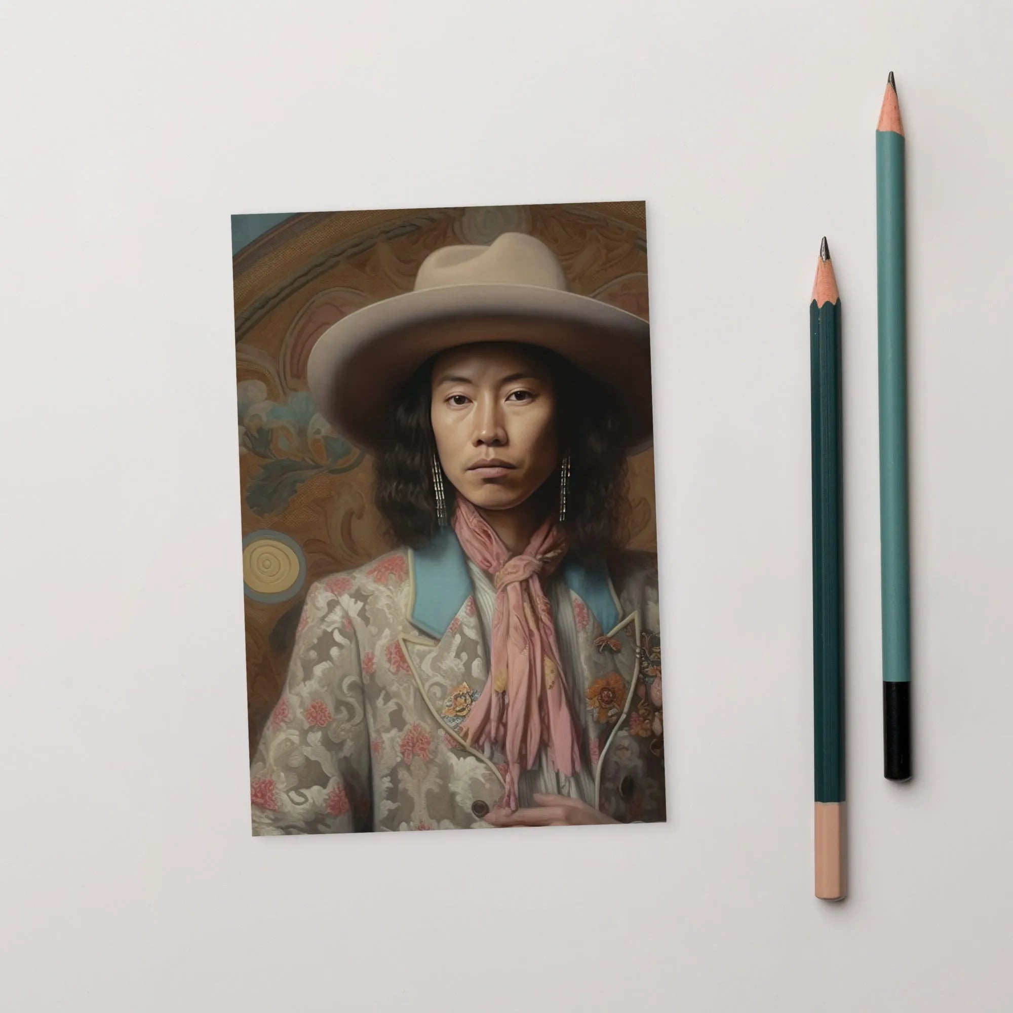Dorjee - Gay Asian Cowboy Art Print - Tibet Gaysian Queerart - 4’x6’ - Posters Prints & Visual Artwork - Aesthetic Art