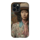 Dorjee - Gay Tibetan Cowboy Iphone Case, 13 Pro Max / Matte, Phone Case Portrait Person Traditional Asian Attire Hat