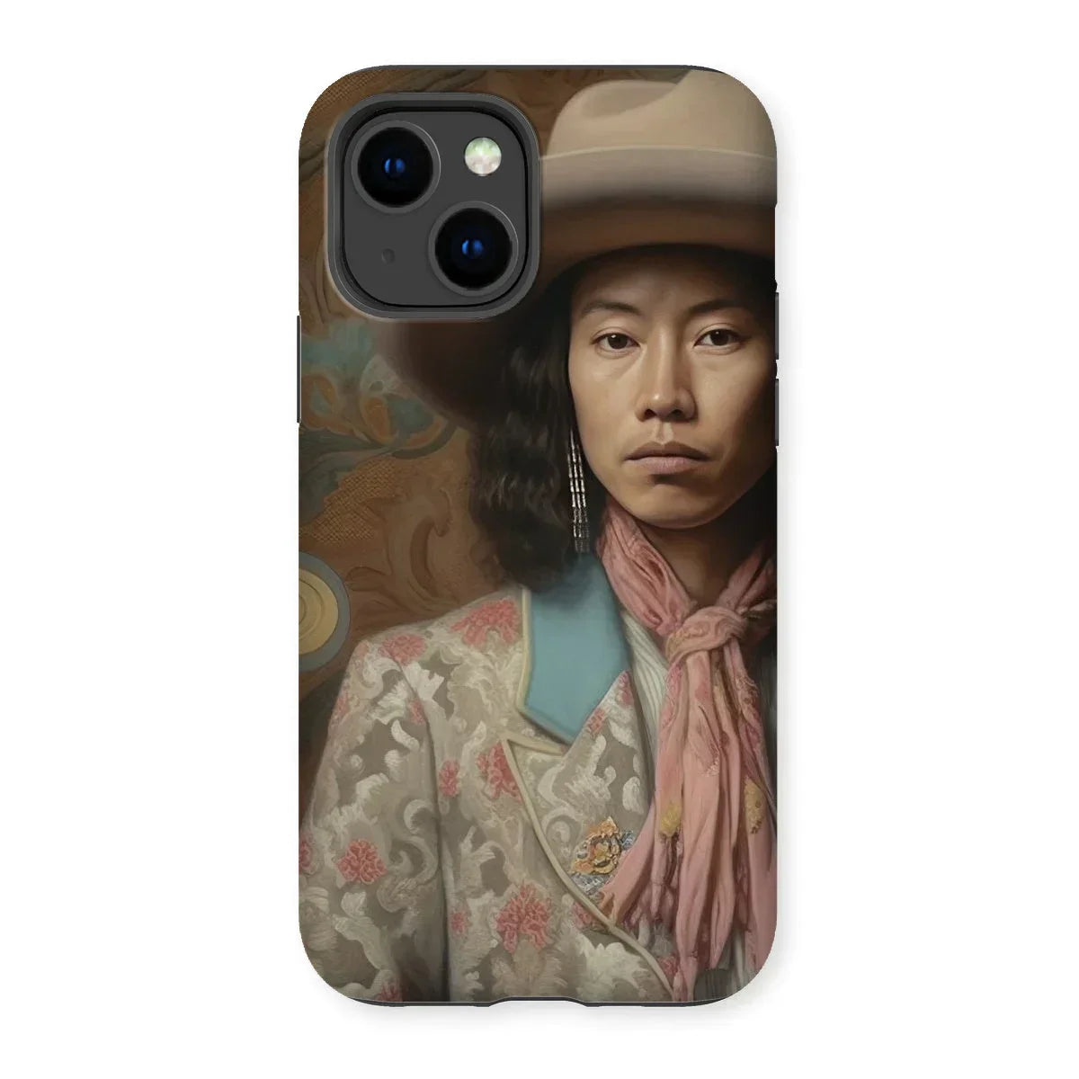 Dorjee - Gay Tibetan Cowboy Iphone Case, 14 / Matte, Phone Case Portrait Person Traditional East Asian Attire