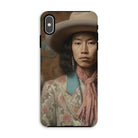 Dorjee - Gay Tibetan Cowboy Iphone Case, Xs Max / Matte, Phone Case Portrait Person Cowboy Hat Floral Jacket