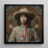 Dorjee - Tibetan Cowboy Dandy Art Print / Canvas, 12x12’’ / 31x31cm / Black Frame, Posters Prints & Visual Artwork, Toby Leon