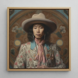 Dorjee - Tibetan Cowboy Dandy Art Print / Canvas, 12x12’’ / 31x31cm / Natural Frame, Posters Prints & Visual Artwork, Toby Leon