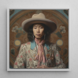 Dorjee - Tibetan Cowboy Dandy Art Print / Canvas, 12x12’’ / 31x31cm / White Frame, Posters Prints & Visual Artwork, Toby Leon