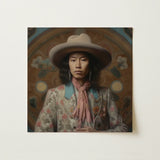 Dorjee - Tibetan Cowboy Dandy Art Print / Canvas Beige Wide-brimmed Hat Soft Slightly Textured Surface Worn Dandy Gaysian Cowboy, Elegant