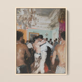 Double Trouble - Trashy Old Money Gays Framed Canvas, 12x16’’ / 31x41cm / Natural Floating Frame, Framed Oil Painting Dance Party