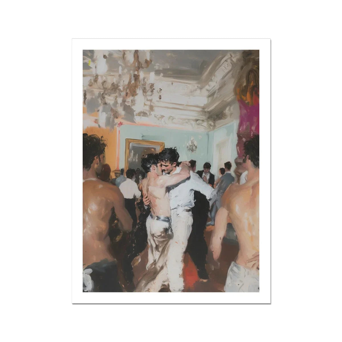 Double Trouble Vintage Gay Tea Dance Art Print, 18x24’’ / 46x61cm / Unframed, Impressionistic Painting Dance