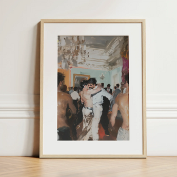 Double Trouble - Vintage Gay Tea Dance Art Print / Canvas, 12x16’’ / 31x41cm / Natural Frame / Matboard, Posters Prints & Visual Artwork,