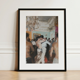 Double Trouble - Vintage Gay Tea Dance Art Print / Canvas Black-framed Art Print Vibrant Impressionistic Painting Dancers Elegant Vintage