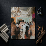 Double Trouble - Vintage Gay Tea Dance Art Print / Canvas Rectangular Canvas Print Vibrant Impressionistic Painting Men Ornate Vintage Gay