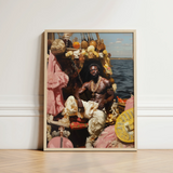Framed Portrait Man Ornate Colorful Attire Seated Boat Black Gay Pirate, Myth Made Flesh, Art
