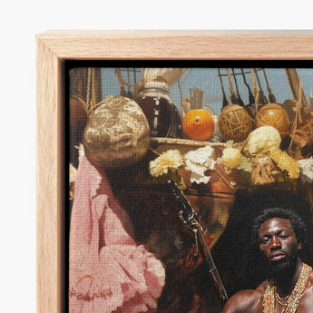 Wood-framed Canvas Print Richly Detailed Life Vibrant Colors Black Gay Pirate, Myth Made Flesh, Art