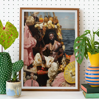 Douglas - Black Gay Pirate Art Print, Framed Photograph Person Adorned Jewelry Among Decorative Items